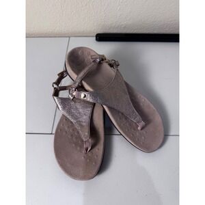 Vionic Kirra Metallic Sandal Women 6 Rose Gold Orthopedic Comfort Minimalist